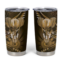 All Gold New Zealand Darts Tumbler Cup Aoteroa Fern Maori Galaxy Style LT14 Gold - Polynesian Pride