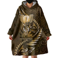 Personalised All Gold New Zealand Darts Wearable Blanket Hoodie Aoteroa Fern Maori Galaxy Style LT14 - Polynesian Pride