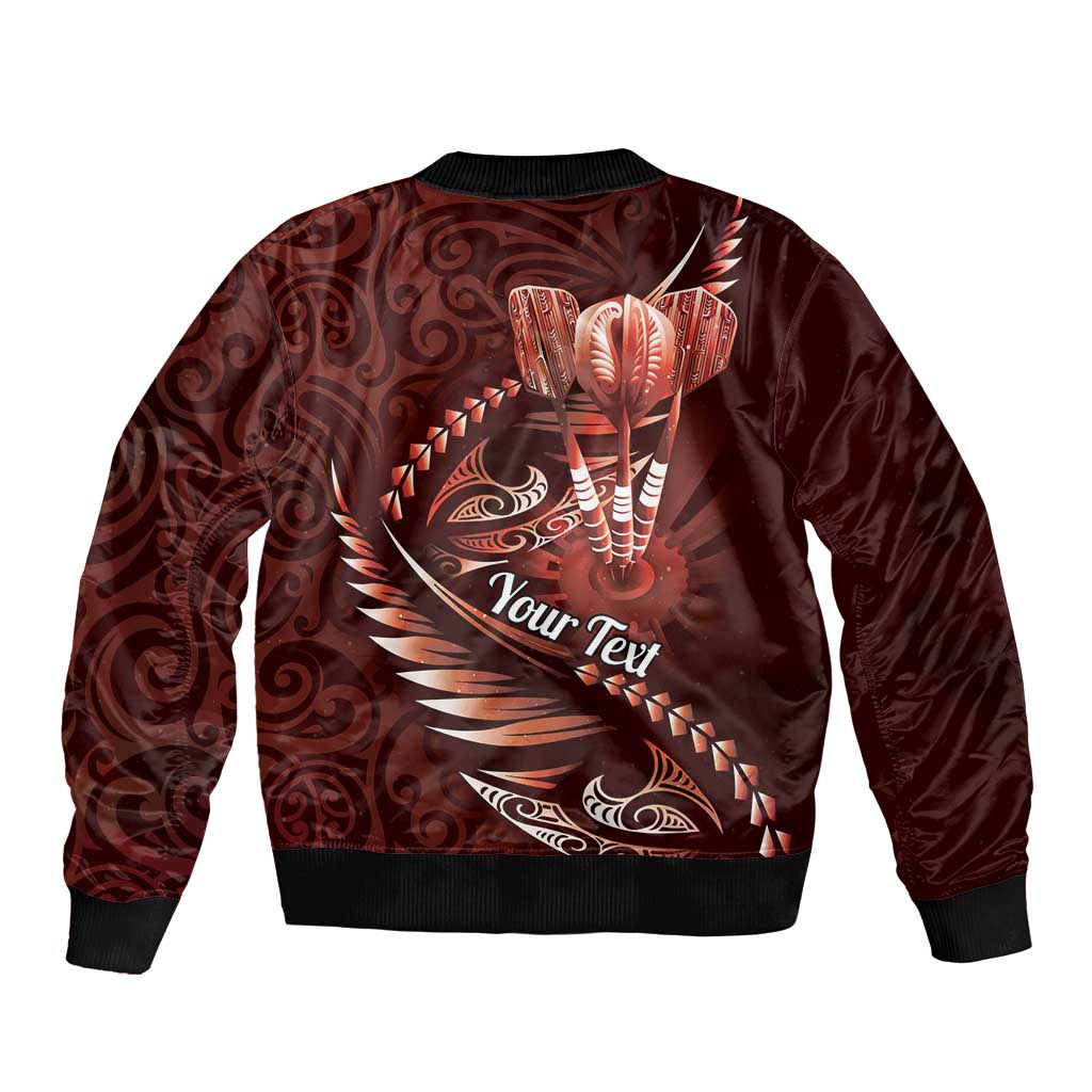 Personalised All Red New Zealand Darts Bomber Jacket Aoteroa Fern Maori Galaxy Style