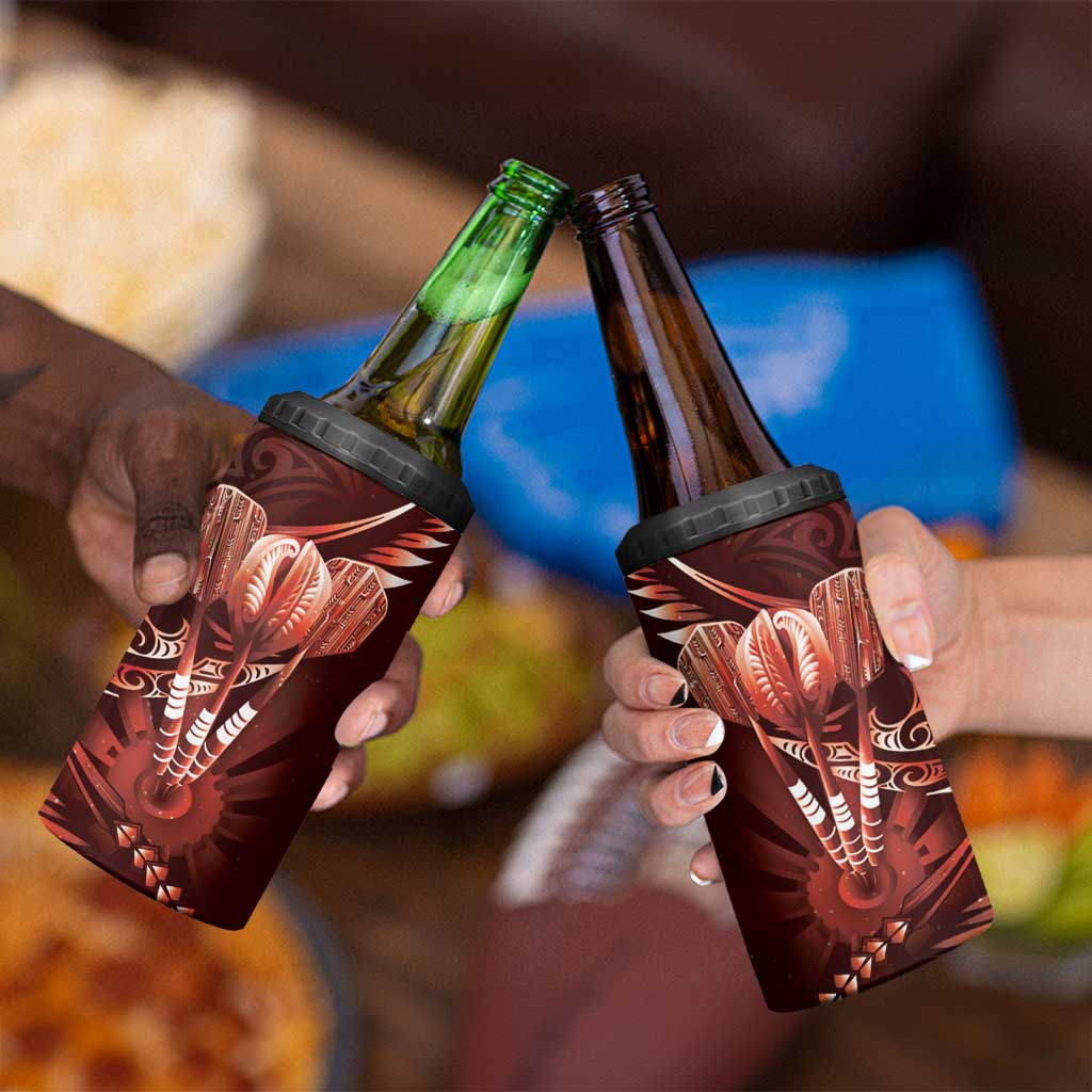 All Red New Zealand Darts 4 in 1 Can Cooler Tumbler Aoteroa Fern Maori Galaxy Style LT14 - Polynesian Pride