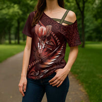 Personalised All Red New Zealand Darts Cross Shoulder Shirt Aoteroa Fern Maori Galaxy Style - Polynesian Pride