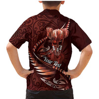 Personalised All Red New Zealand Darts Family Matching Mermaid Dress and Hawaiian Shirt Aoteroa Fern Maori Galaxy Style LT14 - Polynesian Pride