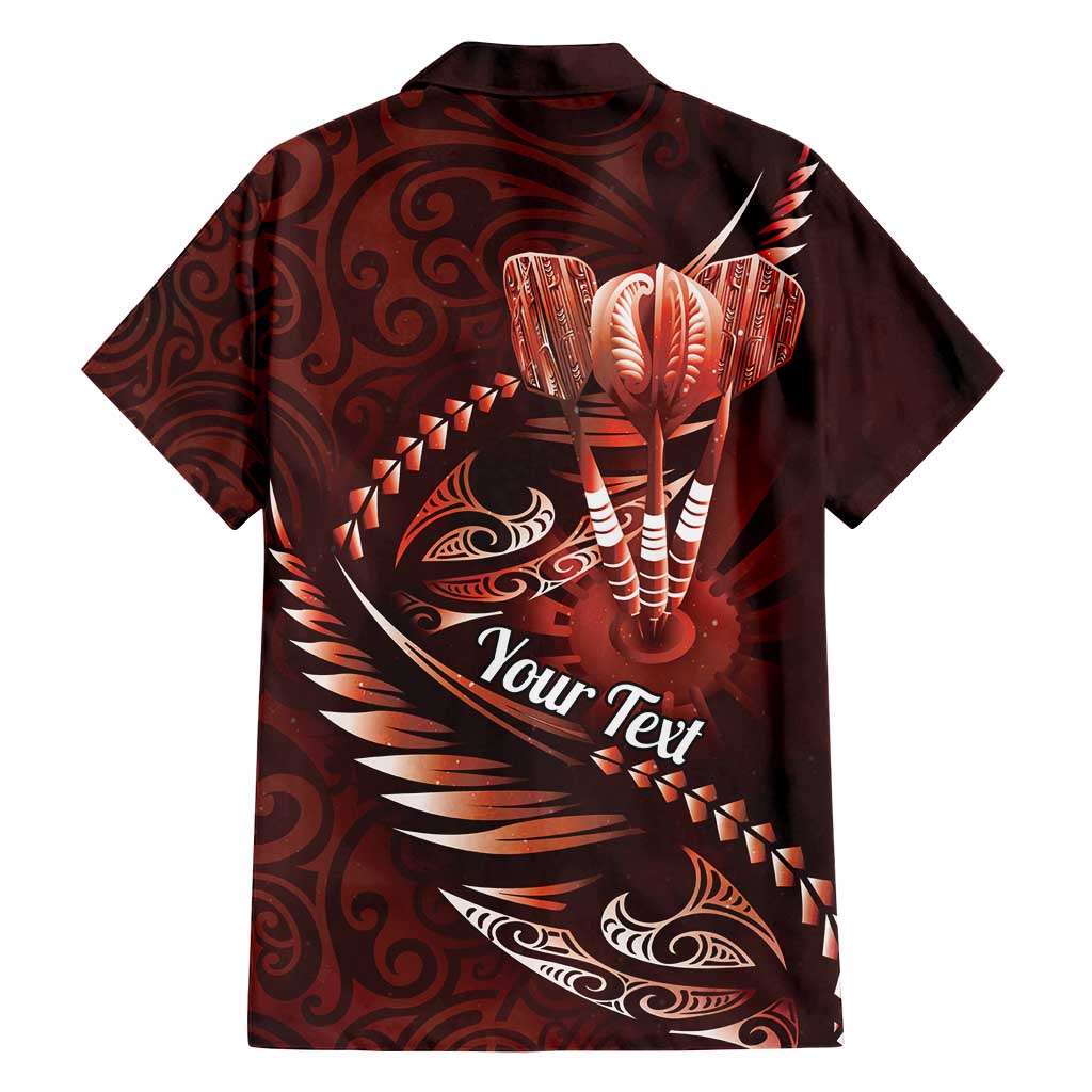 Personalised All Red New Zealand Darts Family Matching Off Shoulder Maxi Dress and Hawaiian Shirt Aoteroa Fern Maori Galaxy Style