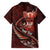 Personalised All Red New Zealand Darts Family Matching Short Sleeve Bodycon Dress and Hawaiian Shirt Aoteroa Fern Maori Galaxy Style