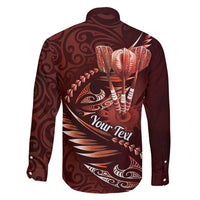 Personalised All Red New Zealand Darts Family Matching Short Sleeve Bodycon Dress and Hawaiian Shirt Aoteroa Fern Maori Galaxy Style LT14 - Polynesian Pride