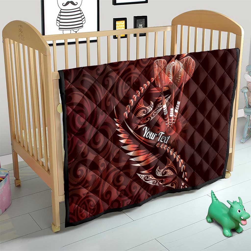 Personalised All Red New Zealand Darts Quilt Aoteroa Fern Maori Galaxy Style