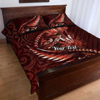 Personalised All Red New Zealand Darts Quilt Bed Set Aoteroa Fern Maori Galaxy Style