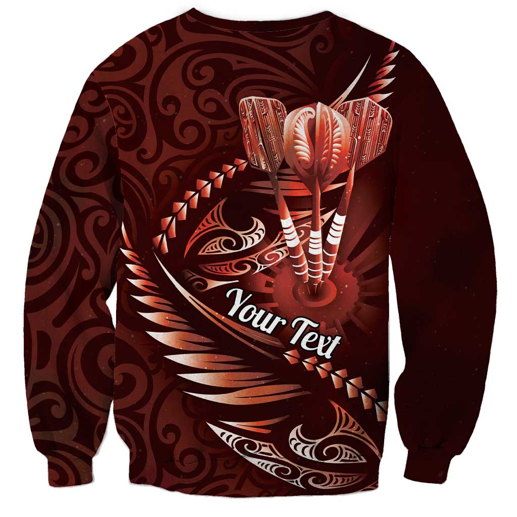 Personalised All Red New Zealand Darts Sweatshirt Aoteroa Fern Maori Galaxy Style