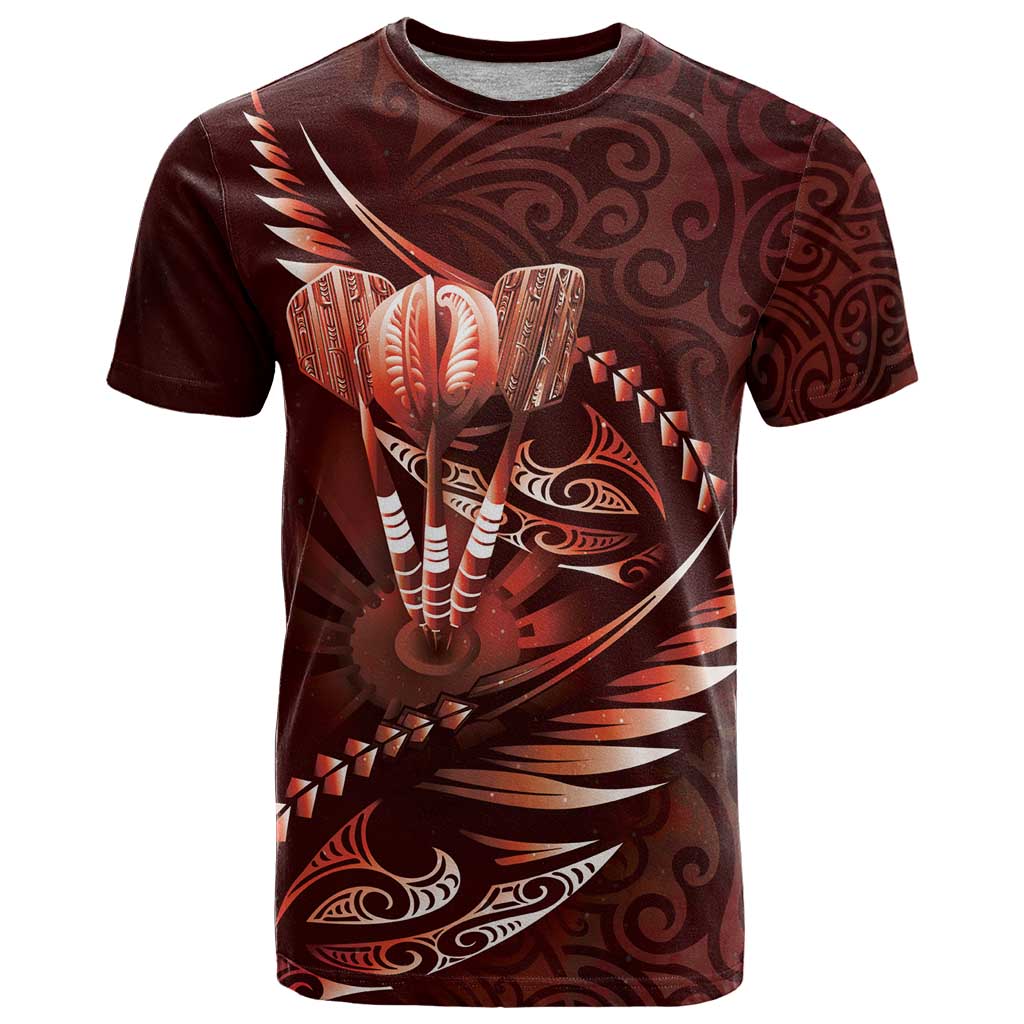 Personalised All Red New Zealand Darts T Shirt Aoteroa Fern Maori Galaxy Style