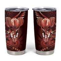 All Red New Zealand Darts Tumbler Cup Aoteroa Fern Maori Galaxy Style LT14 Red - Polynesian Pride