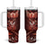All Red New Zealand Darts Tumbler With Handle Aoteroa Fern Maori Galaxy Style