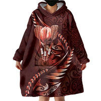 Personalised All Red New Zealand Darts Wearable Blanket Hoodie Aoteroa Fern Maori Galaxy Style