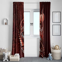 Personalised All Red New Zealand Darts Window Curtain Aoteroa Fern Maori Galaxy Style