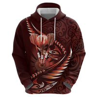 Personalised All Red New Zealand Darts Zip Hoodie Aoteroa Fern Maori Galaxy Style