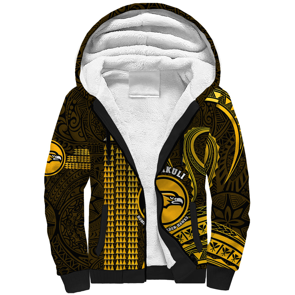 Hawaii Nanakuli High And Intermediate School Sherpa Hoodie Polynesian Kakau Pattern LT14 Unisex Gold - Polynesian Pride