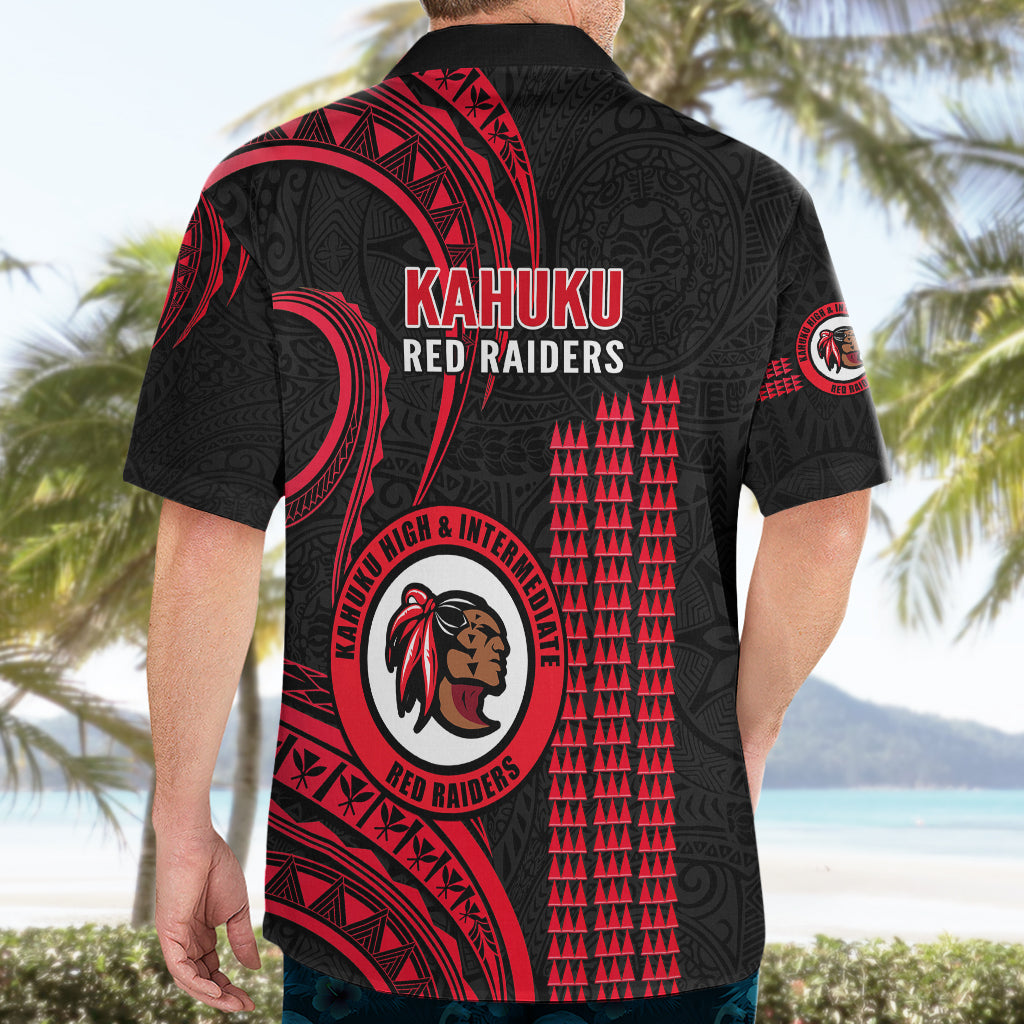 Hawaii Kahuku High And Intermediate School Hawaiian Shirt Red Raiders Kakau Pattern LT14 - Polynesian Pride