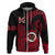 Hawaii Kahuku High and Intermediate School Hoodie Red Raiders Kakau Pattern LT14 Zip Hoodie Red - Polynesian Pride