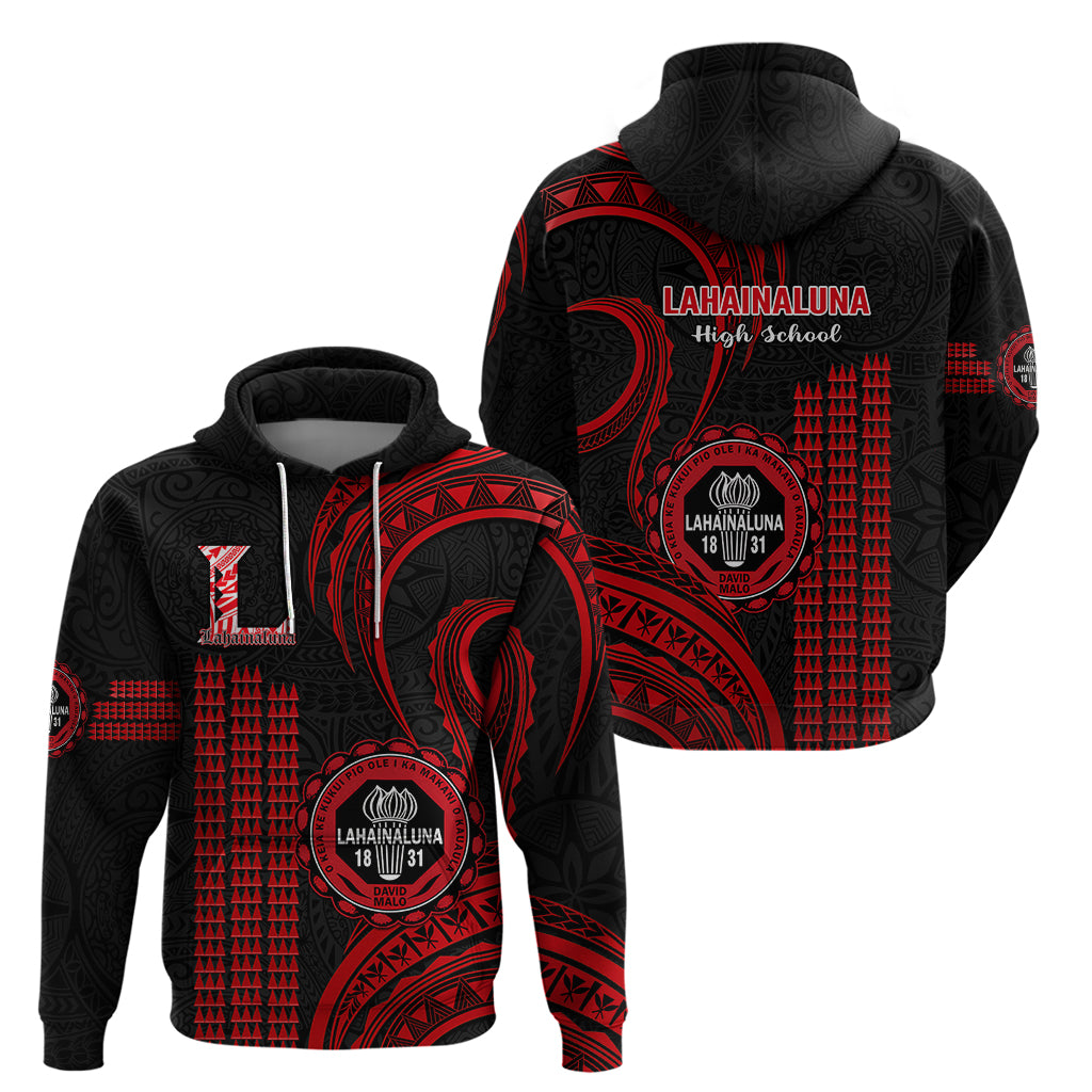 Hawaii Lahainaluna High School Hoodie Polynesian Kakau Pattern LT14 - Polynesian Pride