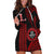 Hawaii Lahainaluna High School Hoodie Dress Polynesian Kakau Pattern LT14 Red - Polynesian Pride