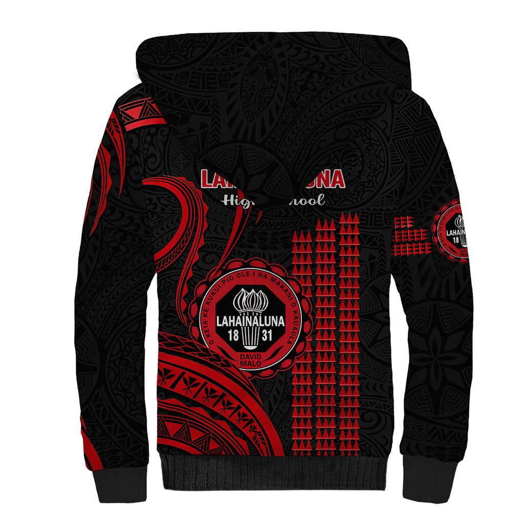 Hawaii Lahainaluna High School Sherpa Hoodie Polynesian Kakau Pattern LT14 - Polynesian Pride