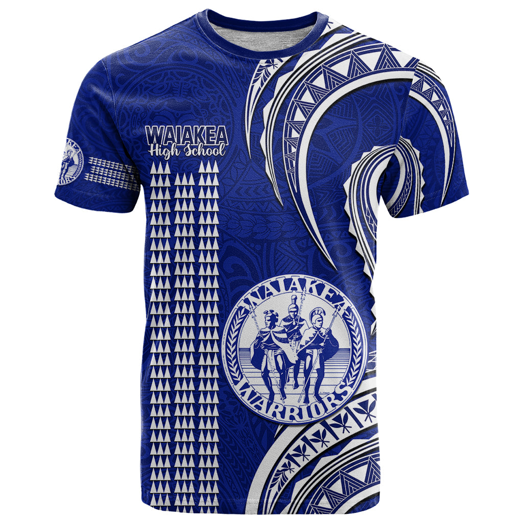 Hawaii Waiakea High School T Shirt Polynesian Kakau Pattern LT14 Blue - Polynesian Pride