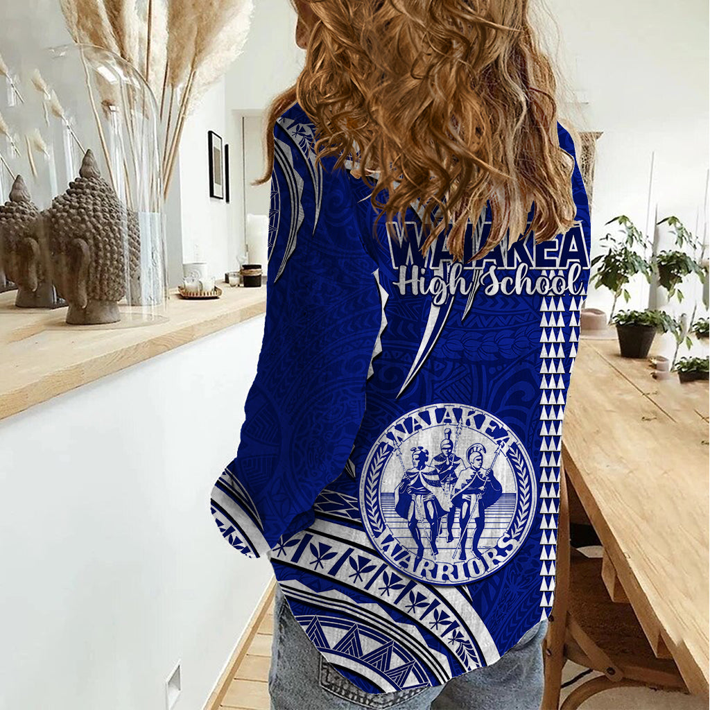 Hawaii Waiakea High School Women Casual Shirt Polynesian Kakau Pattern LT14 - Polynesian Pride