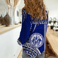 Hawaii Waiakea High School Women Casual Shirt Polynesian Kakau Pattern LT14 - Polynesian Pride