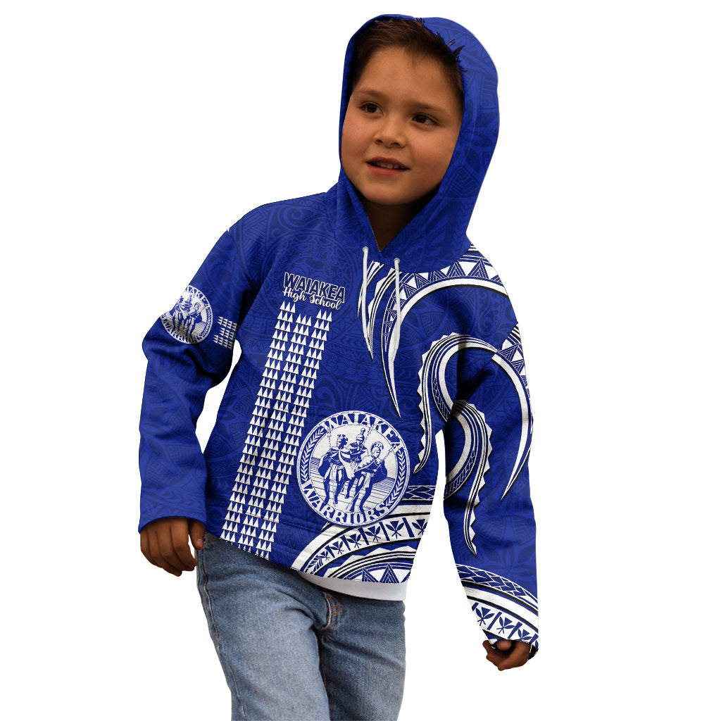 Personalised Hawaii Waiakea High School Kid Hoodie Polynesian Kakau Pattern LT14 - Polynesian Pride