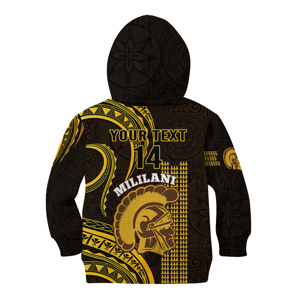 Personalised Hawaii Mililani High School Kid Hoodie Polynesian Kakau Pattern LT14 - Polynesian Pride