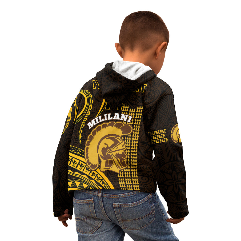Personalised Hawaii Mililani High School Kid Hoodie Polynesian Kakau Pattern LT14 - Polynesian Pride