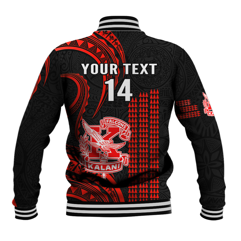 Personalised Hawaii Kalani High School Baseball Jacket Polynesian Kakau Pattern LT14 - Polynesian Pride