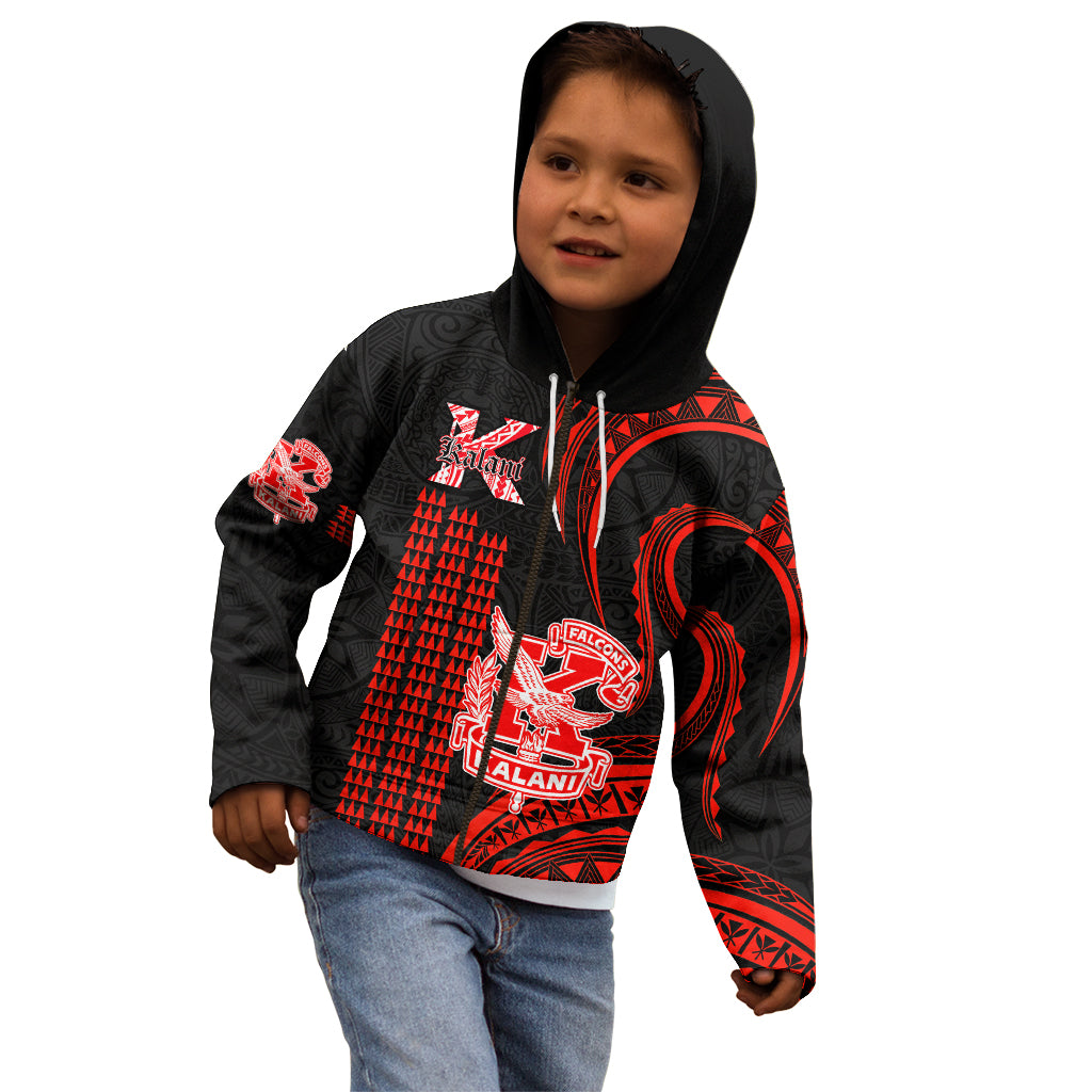 Personalised Hawaii Kalani High School Kid Hoodie Polynesian Kakau Pattern LT14 - Polynesian Pride