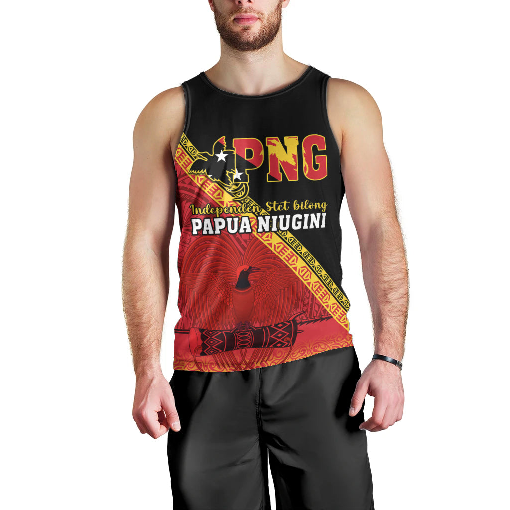 Papua New Guinea Men Tank Top Independen Stet bilong Papua Niugini Unique Version LT14 - Polynesian Pride
