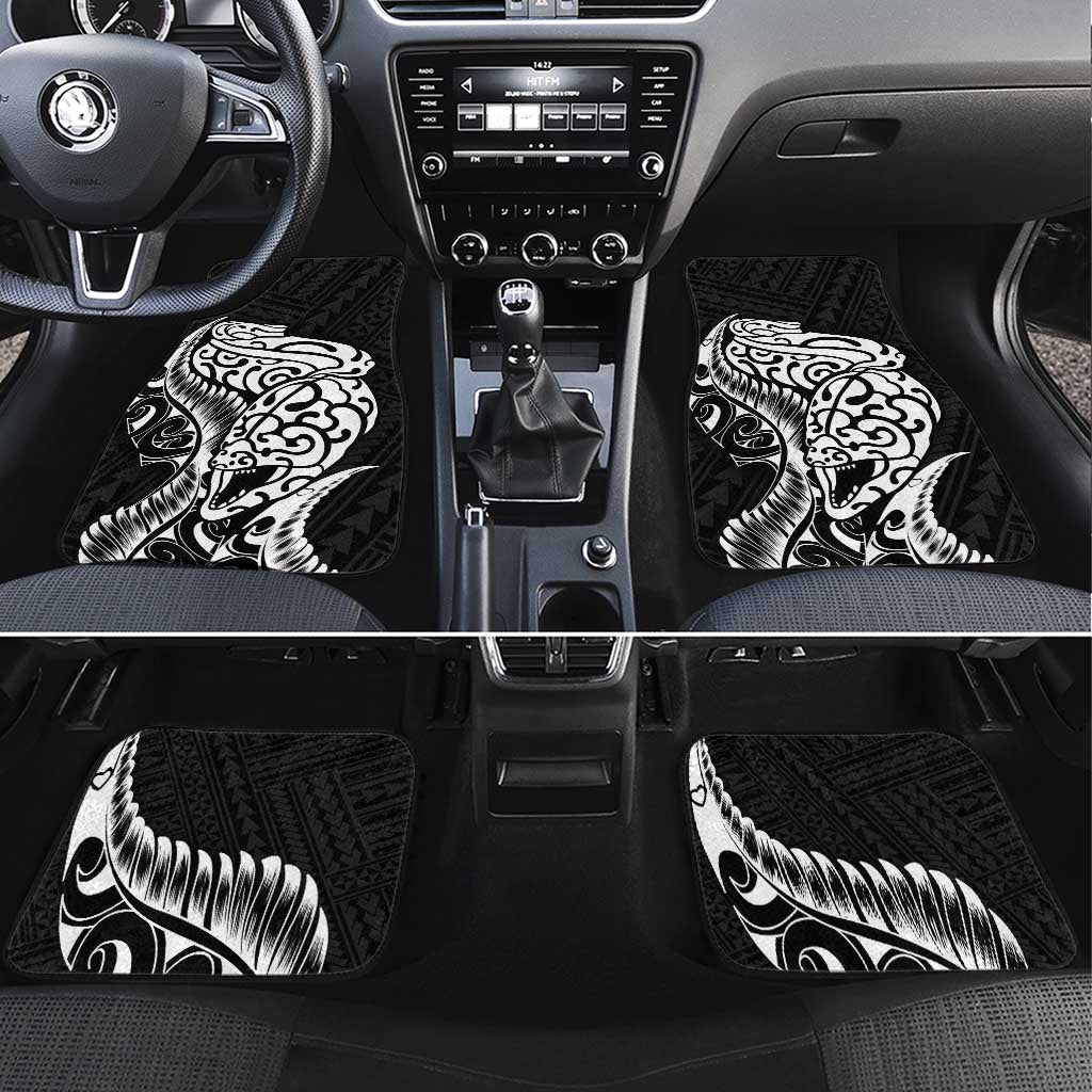 New Zealand Eel Car Mats Tuna Aotearoa Maori Patten - Black