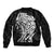 New Zealand Eel Sleeve Zip Bomber Jacket Tuna Aotearoa Maori Patten - Black