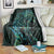 New Zealand Eel Blanket Tuna Aotearoa Maori With Paua Shell - Turquoise