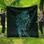 New Zealand Eel Quilt Tuna Aotearoa Maori With Paua Shell - Turquoise