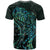 New Zealand Eel T Shirt Tuna Aotearoa Maori With Paua Shell - Turquoise