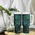 New Zealand Eel Tumbler With Handle Tuna Aotearoa Maori With Paua Shell - Turquoise