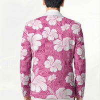 Pink Bula Fiji Masi Hibiscus Seamless Blazer