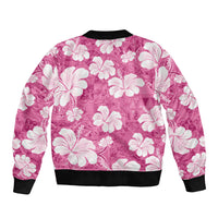 Pink Bula Fiji Masi Hibiscus Seamless Bomber Jacket