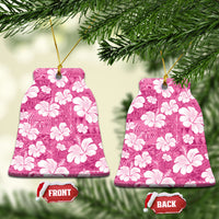 Pink Bula Fiji Masi Hibiscus Seamless Ceramic Ornament