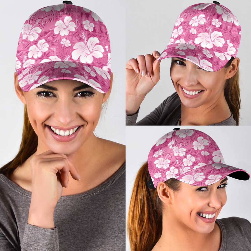 Pink Bula Fiji Masi Hibiscus Seamless Classic Cap