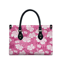 Pink Bula Fiji Masi Hibiscus Seamless Leather Bag