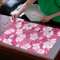 Pink Bula Fiji Masi Hibiscus Seamless Puzzle