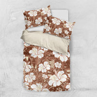 Brown Bula Fiji Masi Hibiscus Seamless Bedding Set