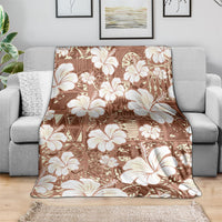 Brown Bula Fiji Masi Hibiscus Seamless Blanket