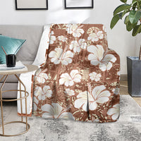 Brown Bula Fiji Masi Hibiscus Seamless Blanket