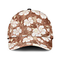 Brown Bula Fiji Masi Hibiscus Seamless Classic Cap