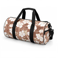 Brown Bula Fiji Masi Hibiscus Seamless Duffle Bag